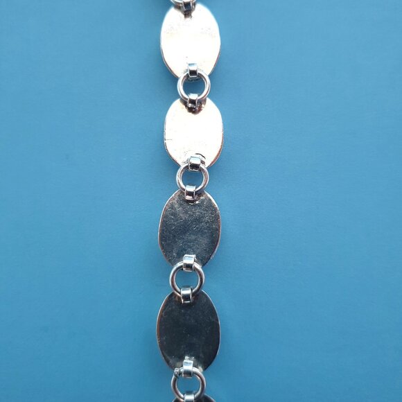 Chunky Vintage Taxco Mexico TH-75 Sterling Silver Multi-Gemstone Link Bracelet - Picture 8 of 16